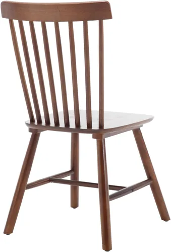 Miniatura 5 de Kmax Juego de 4 sillas de comedor vintage, sillas Windsor con patas de madera maciza, estilo campestre, nogal Nuez