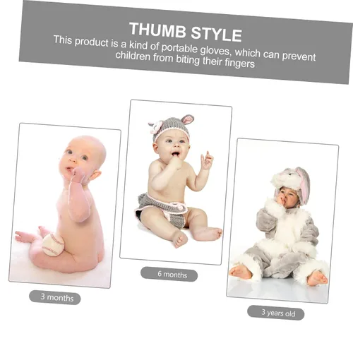 Miniatura 3 de Protector de pulgar para bebé, guantes para chupar los dedos, cómodos y respetuosos con la piel, color aleatorio