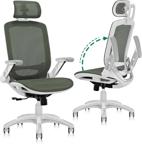 Miniatura 14 de GABRYLLY Silla de Oficina Ergonómica, Silla de Escritorio de Respaldo Alto para el Hogar con Reposacabezas, Brazos Abatibles, Bloqueo de Inclinación