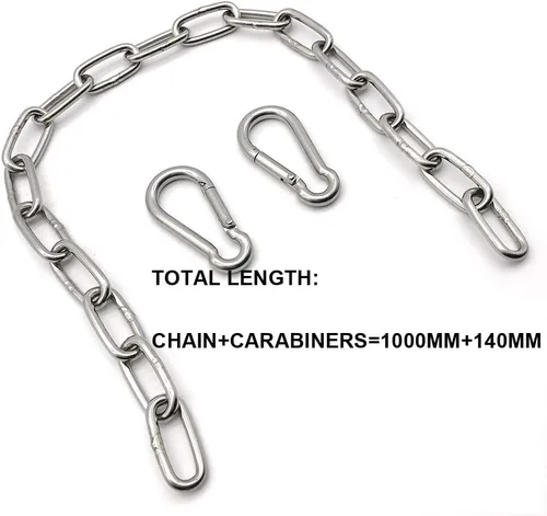 Miniatura 2 de Cadena de acero inoxidable resistente, capacidad de 550 libras para sacos de boxeo, silla colgante, hamacas, columpio, trapecio, yoga