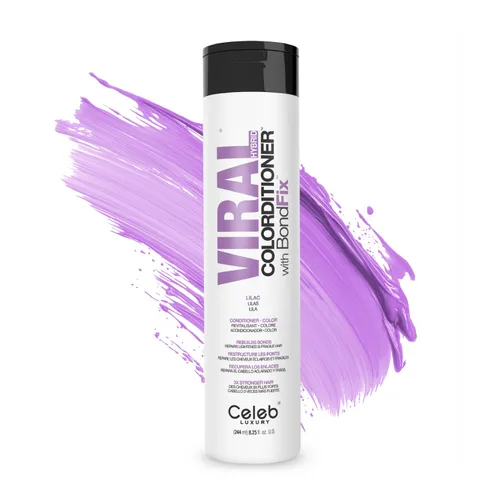 Celeb Luxury Acondicionador de depósitos de color - Actualizador de color con Bondfix Bond Rebuilder, Viral y Gem Lites, combina con Colorwash Lila
