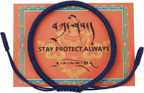 Miniatura 13 de Auténtica pulsera de nudo Dorje bendecida hecha a mano por monjes tibetanos con protección y talismán para mujeres y hombres