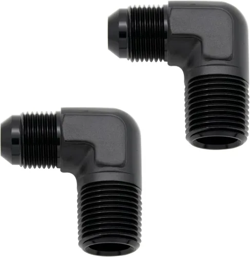 Miniatura 68 de Adaptador de tubo de manguera de combustible de aluminio recto 16AN acampanado a 3/4" NPT macho Unión de rosca negro