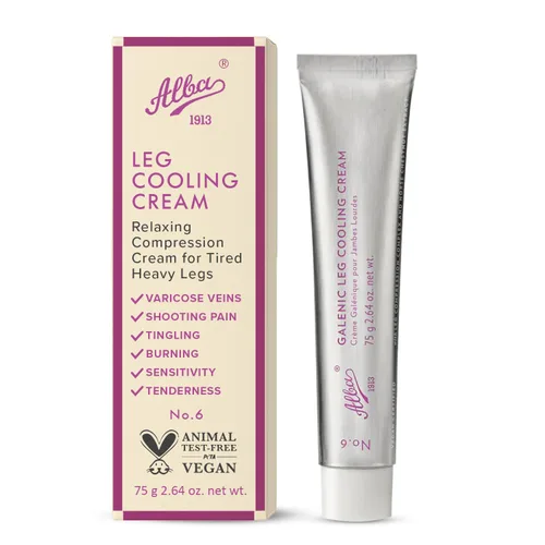 Alba Alba1913 Crema vegana refrescante para piernas - Alivio refrescante para piernas cansadas y pesadas, reduce la fatiga y la pesadez, estimula la