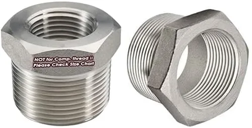 Miniatura 13 de Beduan - Buje reductor hexagonal de acero inoxidable, accesorio adaptador para tubería de fundición de 1-1/4" macho NPT a 1" hembra NPT