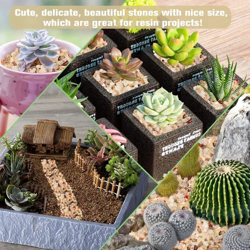 Miniatura 5 de Halatool Guijarros de cristal de 1 libra, 0.27 a 0.79 pulgadas, guijarros naturales para paisajismo, grava para acuario, piedra pulida decorativa