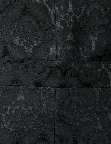 Miniatura 6 de ZEROYAA Chaleco de brocado jacquard de doble botonadura gótico steampunk para hombre, chaleco sin mangas
