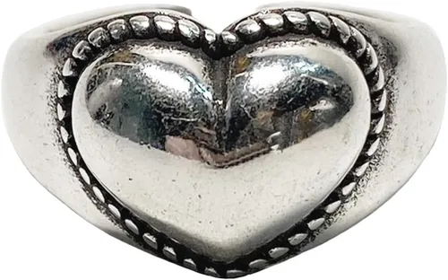 Miniatura 25 de Anillos de banda ancha de plata de ley 925 vintage hechos a mano para mujeres/hombres, anillo ajustable para el pulgar