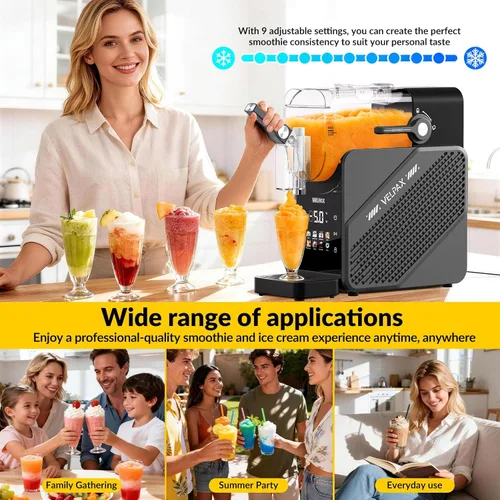 Miniatura 6 de Máquina de granizado de 88 onzas, máquina de granizado 7 en 1 para el hogar, máquina profesional de bebidas congeladas con pantalla LED, limpieza