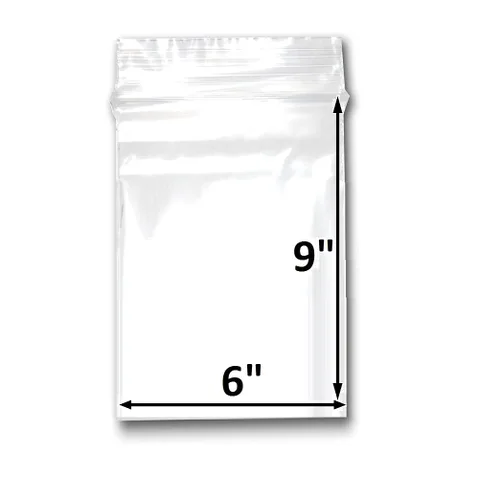 Miniatura 12 de 200 bolsas de plástico transparente de 6 x 9 pulgadas, bolsas de polietileno con cierre resellable de 2 mil con cierre resellable Claro