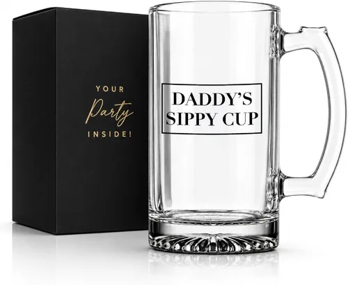 Miniatura 13 de Your Dream Party Shop Taza de vidrio de cerveza con texto en inglés "To Dad From the Reasons You Drink", de 16 onzas, regalos divertidos para papá