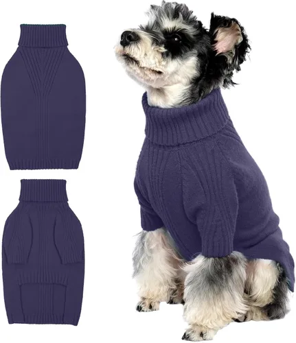 Miniatura 70 de IECOii Suéter extragrande para perro, suéteres térmicos cálidos para perros de raza gigante, ropa de punto, cuello alto de invierno, elástica