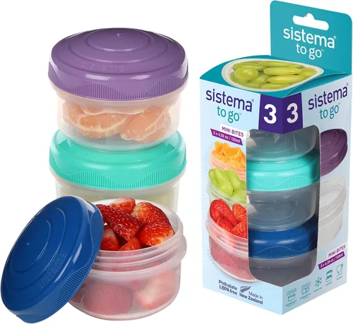 Miniatura 8 de Contenedores de almacenamiento de alimentos de la colección Sistema Lunch, 6.7 oz./0.2 L, rosa/verde/azul, 3