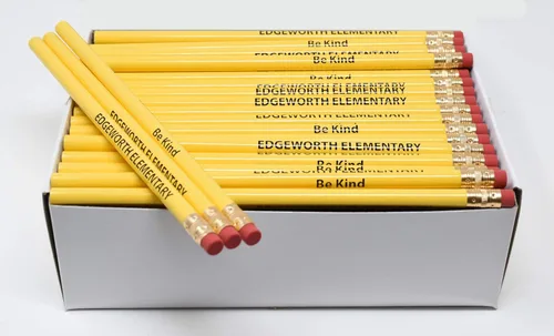 Miniatura 8 de Pencil Guy Lápices redondos negros mate impresos personalizados, 500 por caja, color negro mate