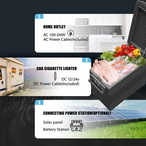 Miniatura 3 de Alpicool NCF35 Refrigerador Congelador Portátil, Refrigerador de Automóvil de 12 Voltios, 32 Cuartos de Galón (30.6 Litros) Enfriamiento Rápido