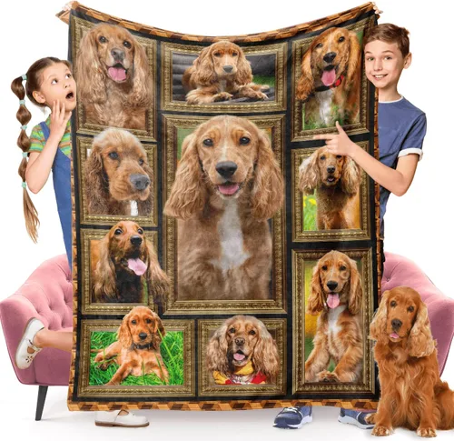 Manta de perro Cocker Spaniel para niños, bonita manta de franela suave y acogedora para niñas y niños, mantas para bebés y niños pequeños para