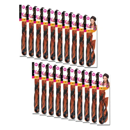 Miniatura 90 de Realistic Trenza original X-Pression 84 pulgadas 100% Kanekalon (paquete de 3, 1) M-61XPRES84