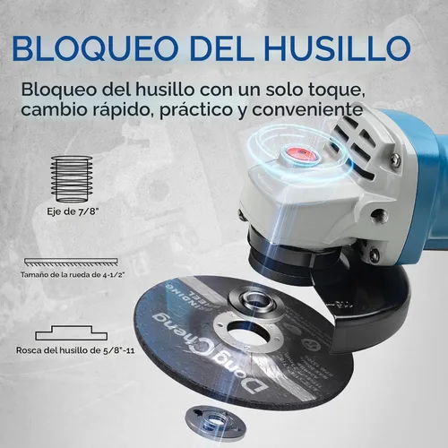 Miniatura 7 de DongCheng Amoladora Angular de 4-1/2 pulgadas 6.7-Amp Interruptor de Paleta 11800RPM Herramientas Eléctricas Amoladoras con Discos de Corte