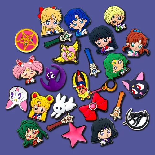 Miniatura 5 de Shiomay 25, 36 dijes de decoración de zapatos para niñas para niños y adolescentes, dijes de anime para zuecos sandalias, pulseras, decoración