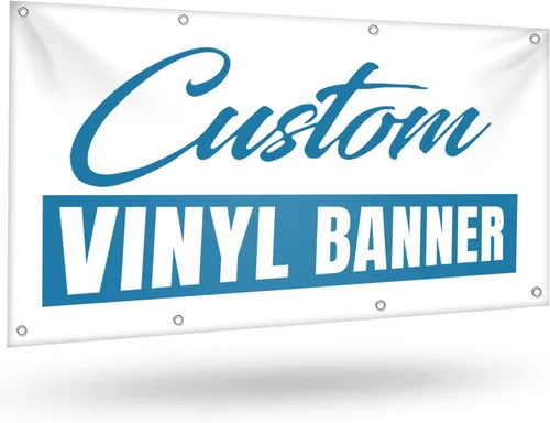Pancartas y letreros de vinilo personalizados para negocios al aire libre, pancarta personalizada con texto de logotipo para fiestas de cumpleaños,