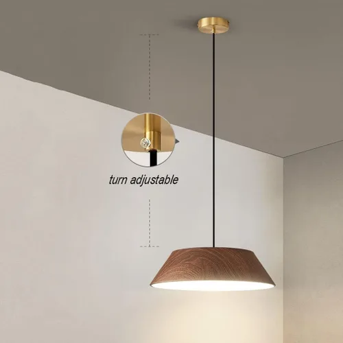 Miniatura 6 de Moderna lámpara colgante LED de madera retro de granja, lámpara de suspensión ajustable rústica antigua para comedor, isla de cocina, cerca
