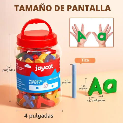 Miniatura 5 de JoyCat 78 piezas de letras magnéticas con números del alfabeto, imanes para nevera, ABC 123, aprendizaje educativo preescolar, juego de juguetes