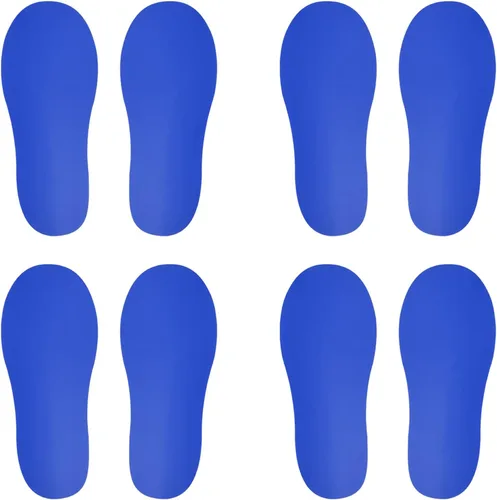 PATIKIL Adhesivo de huellas de 10 x 4, 4 pares de zapatos de PVC para decoración de clase, guía de escaleras, color azul