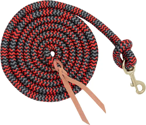 Miniatura 11 de Correa de plomo poli cowboy de cuero Weaver con broche, 5/8" x 10', Lila claro/Azul claro/Verde claro Morado claro/azul claro/verde claro
