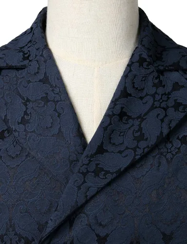 Miniatura 3 de ZEROYAA Chaleco gótico steampunk de doble botonadura jacquard para hombre, chaleco sin mangas