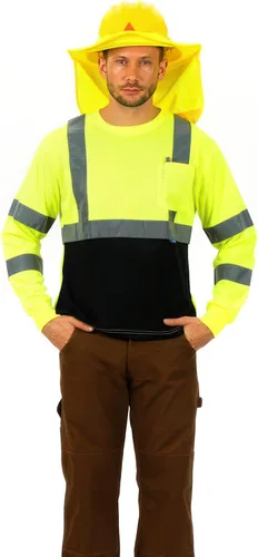 Miniatura 2 de AYKRM Camiseta de seguridad reflectante de alta visibilidad de manga larga de alta visibilidad (XS-6XL)