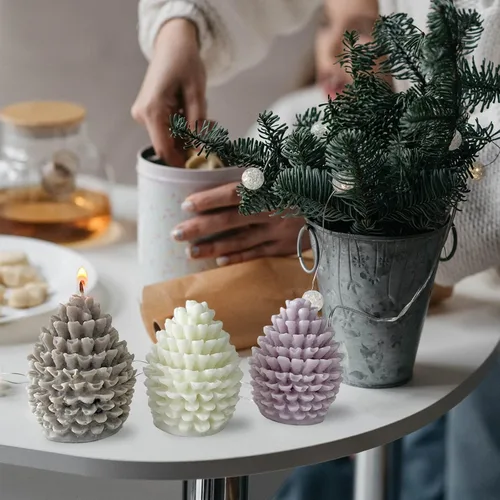 Miniatura 6 de 2 moldes de vela de silicona con forma de piña, molde de vela de resina en forma de piña de Navidad 3D, molde de adorno para velas, jabón, cera de 2