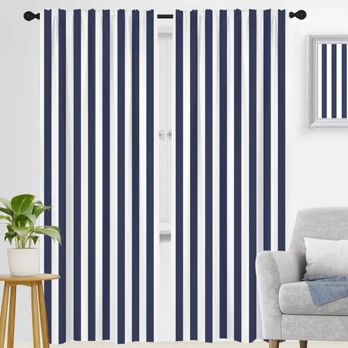 Miniatura 7 de zokyer Cortinas de ventana a rayas beige crema, modernas rayas verticales de 63 pulgadas de largo, 2 paneles, cortinas bohemias neutras para niños