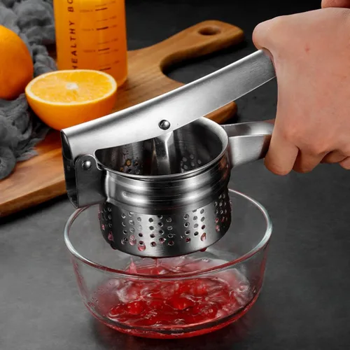 Miniatura 5 de Exprimidor de limón de acero inoxidable, exprimidor manual de cítricos, valor por dinero, cómodo agarre ergonómico para extracción eficiente de jugo