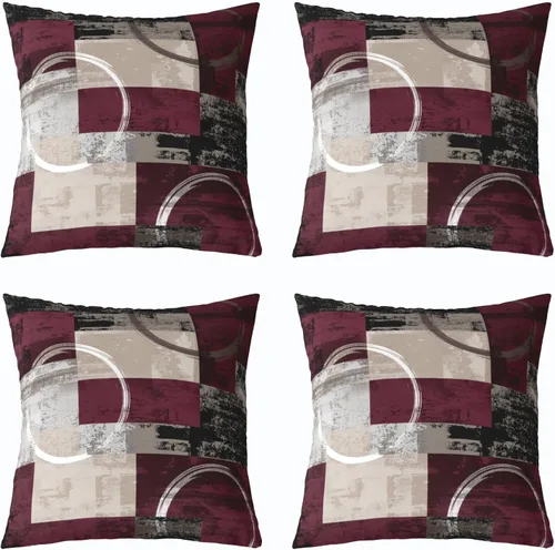 Miniatura 16 de Erosebridal Paquete de 4 fundas de almohada con diseño de círculos circulares y retro, color verde azulado degradado, fundas de cojín redondas Multi