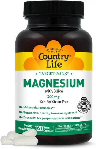 Target-Mins Magnesio con Sílice 300 mg 120 Cápsulas Vegetarianas