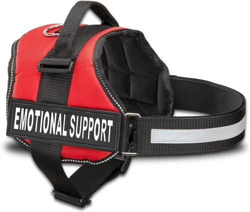 Miniatura 9 de Industrial Puppy Arnés de chaleco de apoyo emocional, chaleco duradero y ajustable para perro con correas reflectantes, parches extraíbles, asa