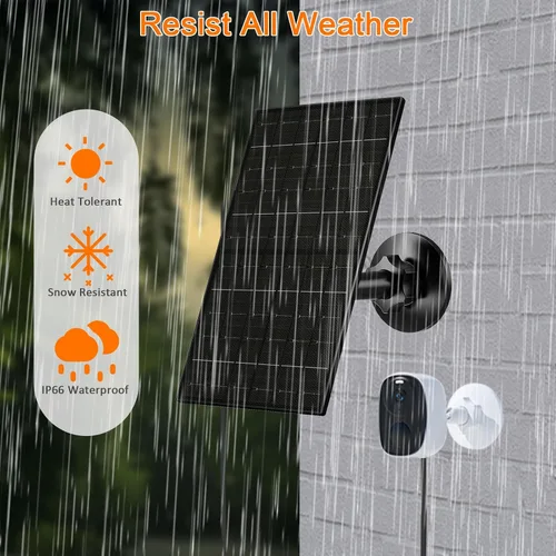 Miniatura 7 de FUTUREZEN Panel solar de 6 W para cámara de seguridad al aire libre, cargador solar USB/USB-C de 5 V compatible con cámaras de batería recargable
