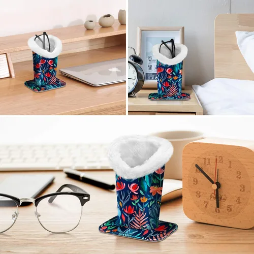 Miniatura 42 de Fintie Soporte para anteojos forrado de felpa con base magnética, estuche de cuero vegano prémium para lentes