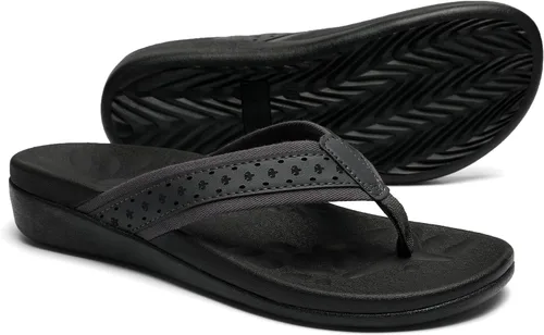 Miniatura 13 de MEGNYA Sandalias ortopédicas para mujer con soporte de arco, sandalias de verano para fascitis plantar para pies planos, cómodas pantuflas de espuma