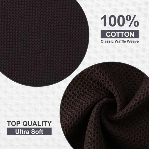 Miniatura 538 de Kitinjoy - Paños de cocina de 100 % algodón, tela de tejido gofrado, paño de limpieza ultrasuave, absorbente y de secado rápido. Beige