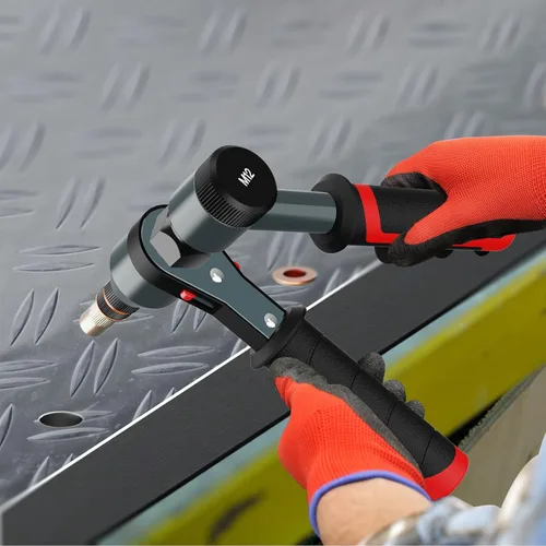 Miniatura 9 de TOLRET Kit de Herramienta para Tuerca Remachable Kit de Tuerca Remachable, Kit de Herramienta Rivnut con 10 Mandriles Métricos y SAE, Kit Surtido
