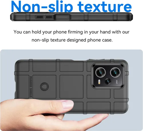 Miniatura 4 de Funda delgada para Xiaomi Poco X5 Pro, funda para Redmi Note 12 Pro 5G, resistente funda protectora con grado militar a prueba de golpes y Negro