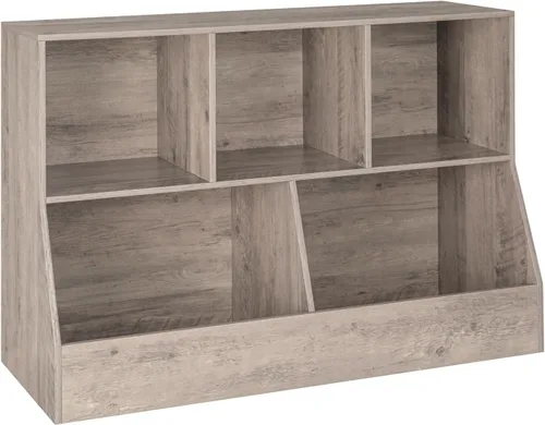 Miniatura 23 de DINZI LVJ Organizador de almacenamiento para juguetes, estantería para niños, gabinete de almacenamiento de juguetes de madera, estantería