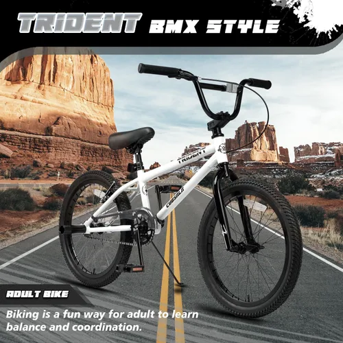 Miniatura 6 de cubsala 20 24 26 Inch BMX Race Bike Trident Bicycles Beginner-Level to Advanced Riders with 2 Pegs, Multiple Colors Blanco