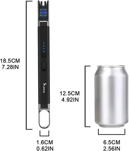 Miniatura 8 de SUPRUS Encendedor de velas eléctrico de arco, resistente al viento, sin llama, recargable por USB, con luz LED, para velas, camping, barbacoa
