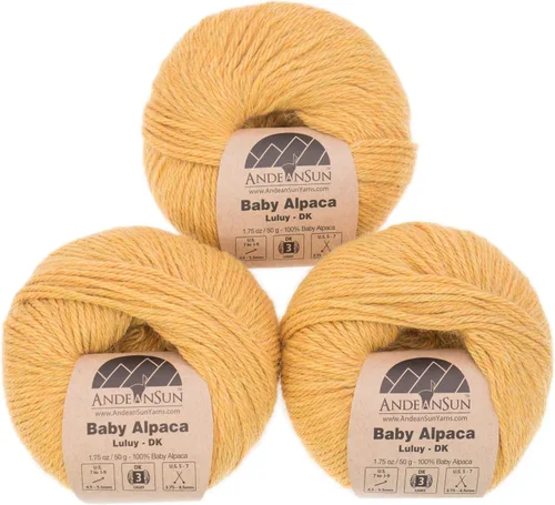 Miniatura 3 de (Juego de 3) Ovillos 100% de lana de alpaca bebé #1, DK #3, Worsted #4, Bulky #5 (150 gramos / 5.29 onzas en total), lujosos, acogedores y suaves