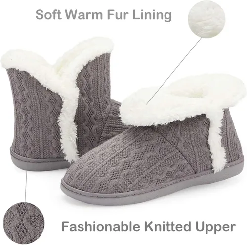 Miniatura 3 de pantuflas abrigadas de felpa, para interiores y exteriores, ideales para el invierno, para mujer, cómodas, botines