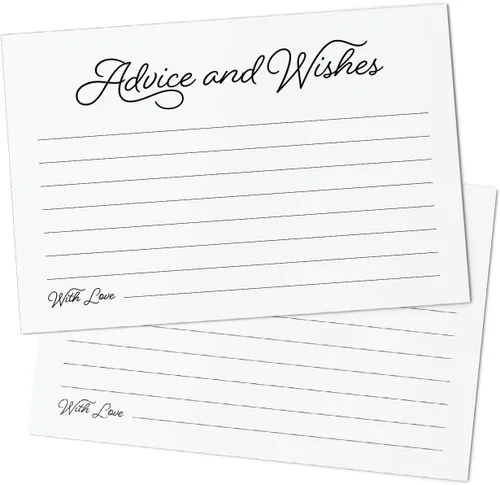 Miniatura 10 de CARDAMONOLY Paquete de 50 tarjetas de consejos y deseos, cartulina sin revestimiento de 6 x 4 para bodas, baby showers, cumpleaños y todas