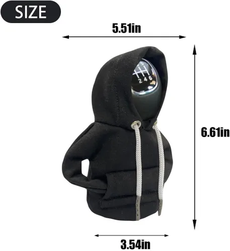 Miniatura 2 de JOYCOURT Sudadera con capucha para palanca de cambios de automóvil, cubierta de perilla de palanca de cambios de moda, mini sudadera con capucha