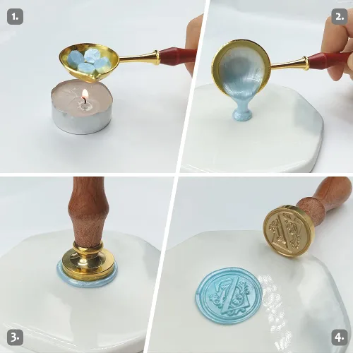 Miniatura 6 de Sello clásico de cera para sellar varios alfabetos, cabeza de latón, mango de madera, sellos para tarjetas, sobres, regalo (sello, letra E)